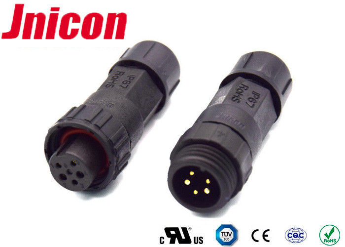 IP68 10Aの迎合的な防水コネクター5 Pinの交流電力のソケットCCCを締めることを押して下さい