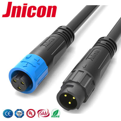 M12 300V LED 3ピン防水接続 押すロックケーブル 屋外接続 IP67