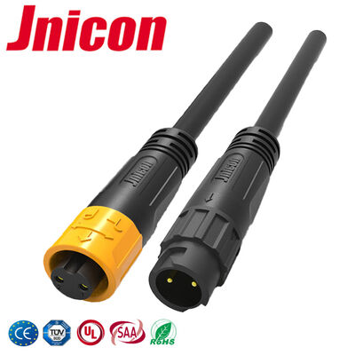 Jnicon 10A M12 2ピン型ケーブルコネクタ 屋外防水 快速切断