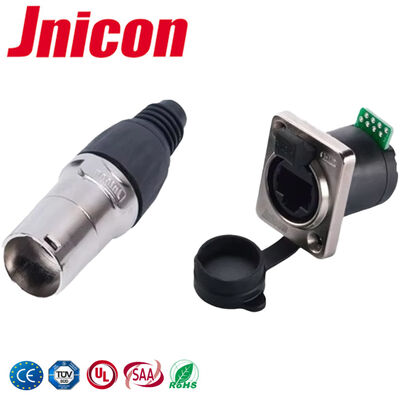 UL94-V0 IP44 IP65 RJ45 Socket Plug Waterproof panel mount Connectors 500V