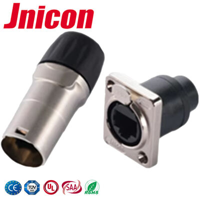-25℃ - 80℃ RJ45コネクタ IP44/IP65防水信号パネルマウントコネクタ
