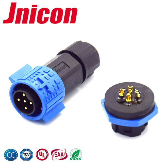 5A IP67 M19 円形 IP67 電源コネクタに乗る 5 ピンの防水コネクタ ワイヤー