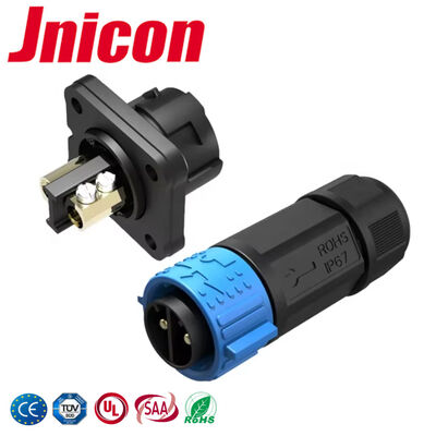 50A M25 2ピン回路電源接続器 IP67 電線から板への接続器