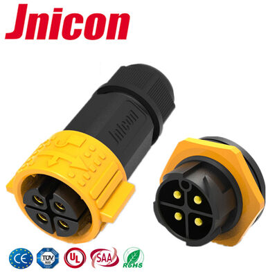 M25 50A 円形防水 4ピン電源コネクタ パネルマウント LEDクイックコネクタ